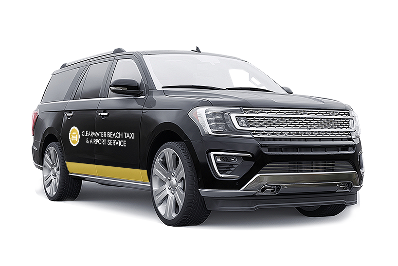 Black airport taxi service vehicle