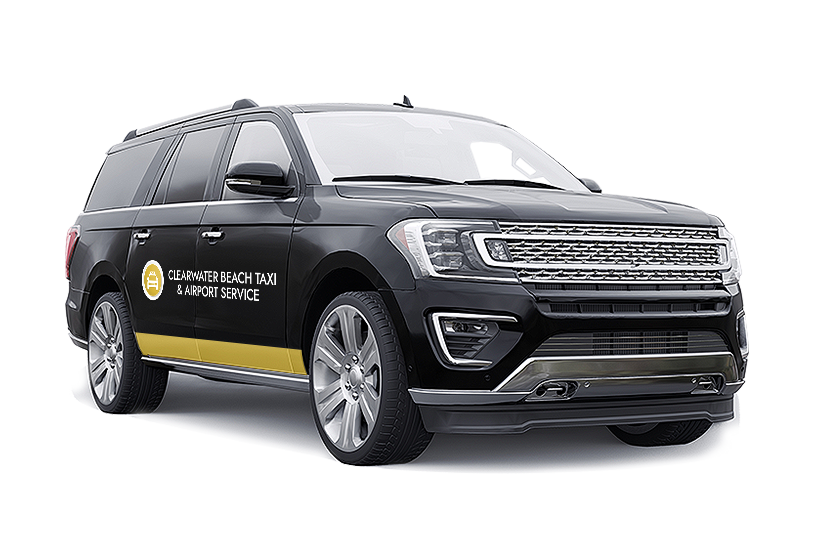 Black airport taxi service vehicle